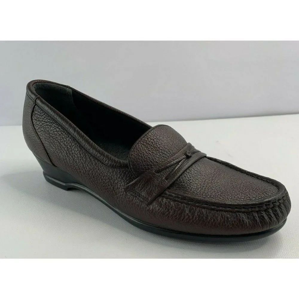 SAS Tripad Comfort Foot Bed Pewter Burgundy Women's Slip On Heel Shoes 9.5 S
